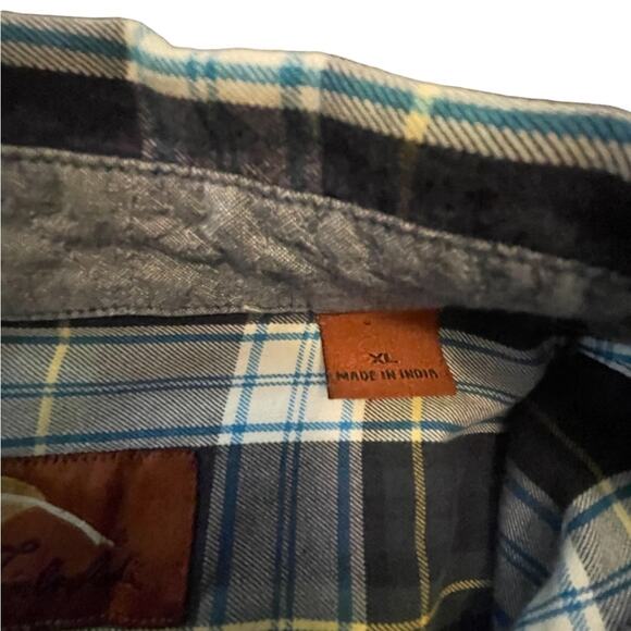 Bob tTimberlake Mens XL Blue Plaid Polo Flannel Button Down Shirt - Picture 11 of 12